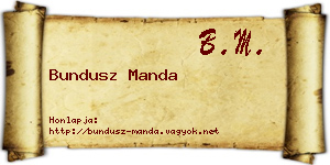 Bundusz Manda névjegykártya